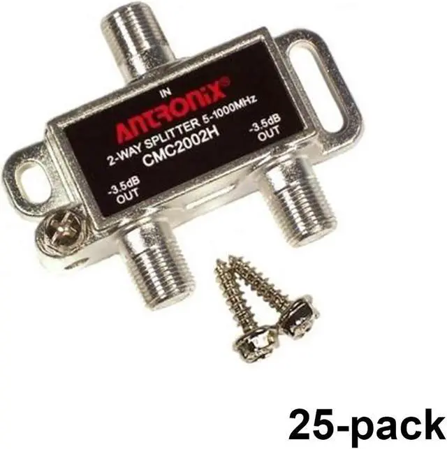 Alt view image 2 of 6 - Box of 25 Antronix CMC2002H High Performance 2-Way Coax Cable Splitter 5-1002MHz