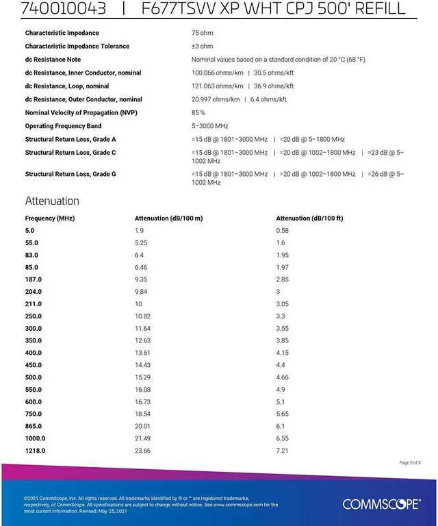 Alt view image 5 of 7 - 500' Reel Spool Commscope F677TSVV White RG6 Single Cable Coax Coaxial Satellite