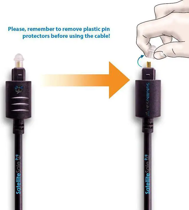 Alt view image 7 of 7 - SatelliteSale Digital Toslink SPDIF Audio Optical Fiber Cable PVC Black Cord (1.5 feet)