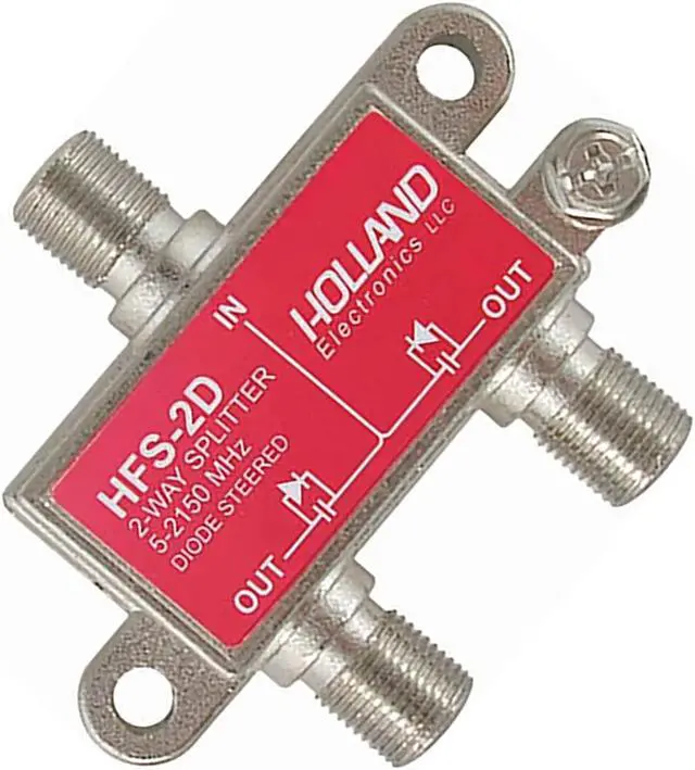 Alt view image 3 of 5 - Holland HFS-2D 2-Way Coax Splitter Dish Network Approved Hopper & Joey - New
