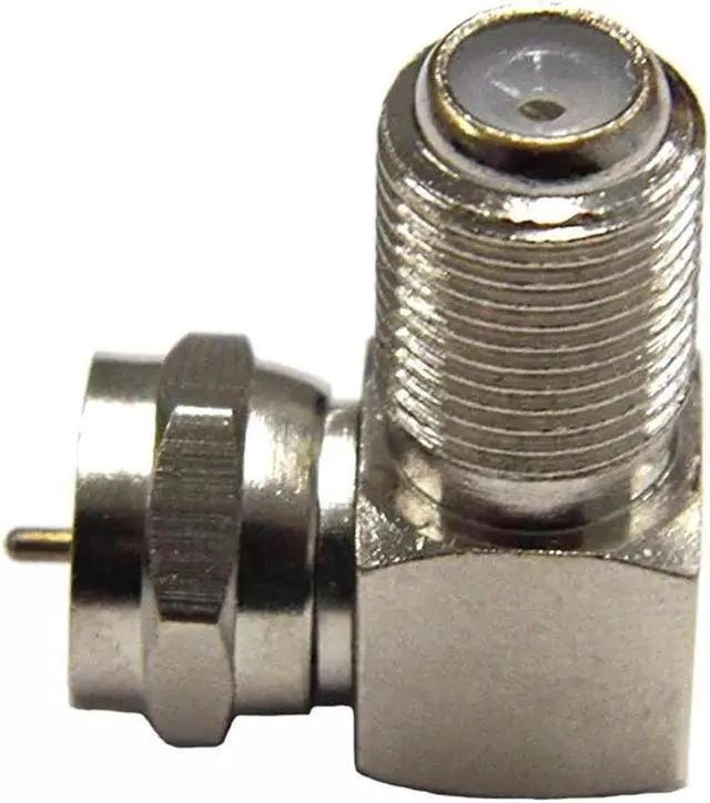 Main image of Adapter 90° Degree Right Angled F Female to F Male 75 Ohm (2 Pack)
