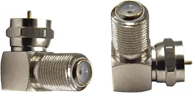 Alt view image 4 of 5 - Adapter 90° Degree Right Angled F Female to F Male 75 Ohm (2 Pack)