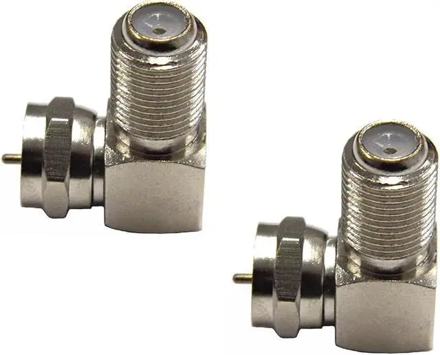 Alt view image 3 of 5 - Adapter 90° Degree Right Angled F Female to F Male 75 Ohm (2 Pack)