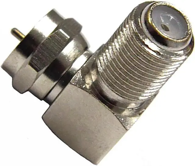 Alt view image 5 of 5 - Adapter 90° Degree Right Angled F Female to F Male 75 Ohm (2 Pack)
