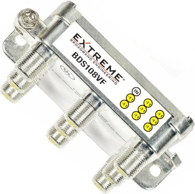 Alt view image 8 of 8 - EXTREME 8 WAY BALANCED HD DIGITAL 1GHz HIGH PERFORMANCE COAX CABLE SPLITTER - BDS108VF by Extreme