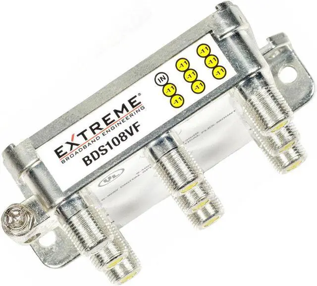 Alt view image 7 of 8 - EXTREME 8 WAY BALANCED HD DIGITAL 1GHz HIGH PERFORMANCE COAX CABLE SPLITTER - BDS108VF by Extreme