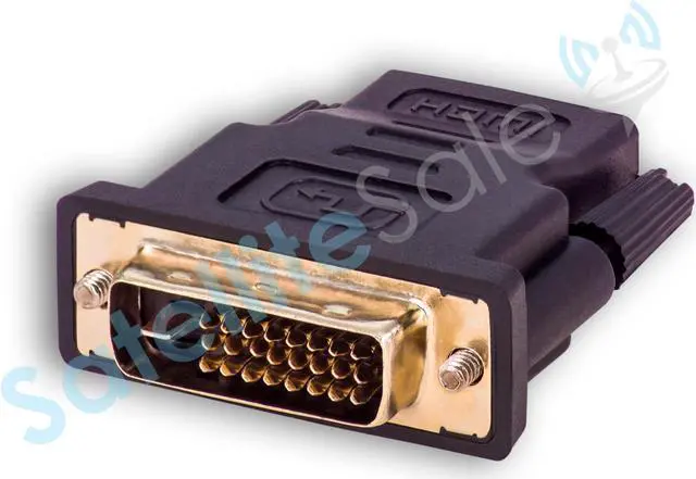Main image of SatelliteSale Bi-Directional Male DVI-D to Female HDMI Adapter 1080p Full HD PVC Black Converter