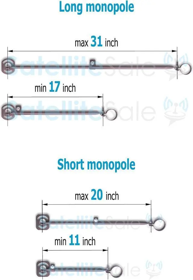 Alt view image 6 of 7 - SatelliteSale Universal J Pipe Antenna Mount 2 Outdoor With Monopoles for Satellite Dish HDTV