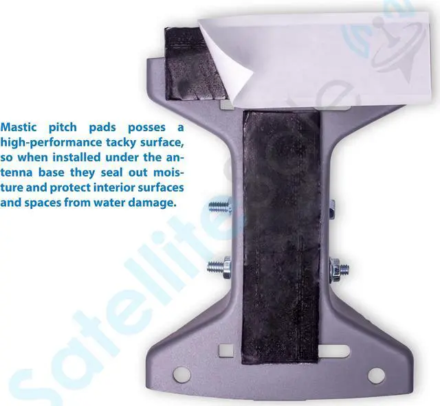 Alt view image 7 of 7 - SatelliteSale Universal Roof Patch Kit 10x Zinc Plated Lag Bolts and 5x Mastic Pitch Pads