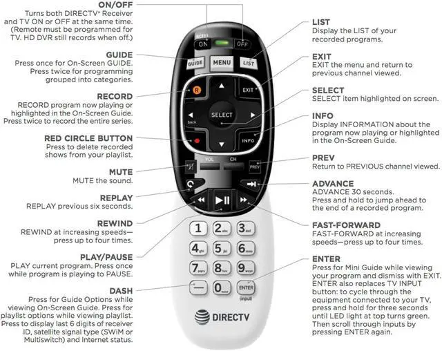 Alt view image 4 of 7 - 40 DIRECTV RC73 IR/RF REMOTE CONTROL FOR GENIE HR44 & CLIENT C41 W/BATTERIES NEW