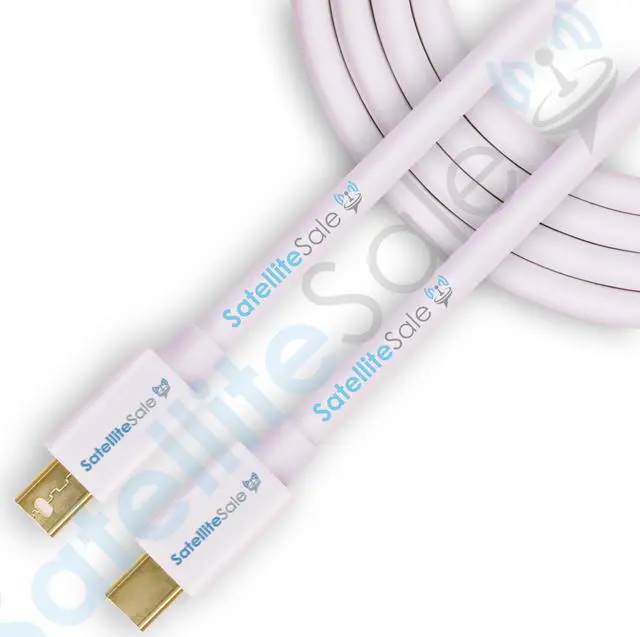 Main image of SatelliteSale Mini DisplayPort to Mini DisplayPort DP Cable Male to Male 4K/30Hz 8.64Gbps Universal Wire PVC White Cord 3 feet