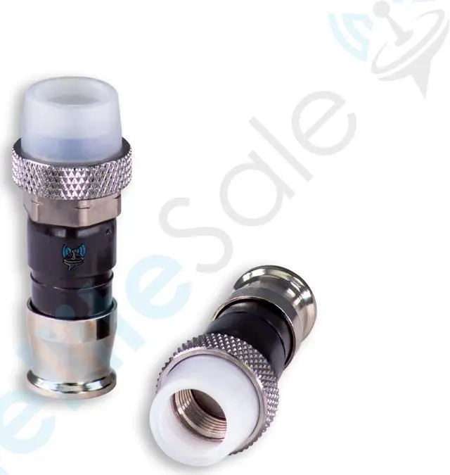 Main image of SatelliteSale Indoor/Outdoor Coaxial F-Type Fittings Weather-Seal Connectors for RG-59 Coax Cables Pack of 10 Pcs