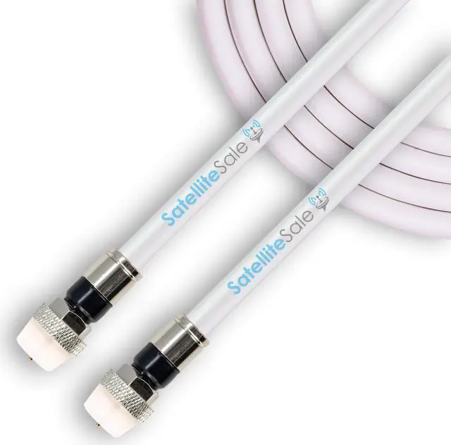Main image of SatelliteSale Digital RG-6/U 75 Ohm Coaxial Cable with F-Type Waterproof Connectors Indoor/Outdoor Universal Wire White Cord 6 feet