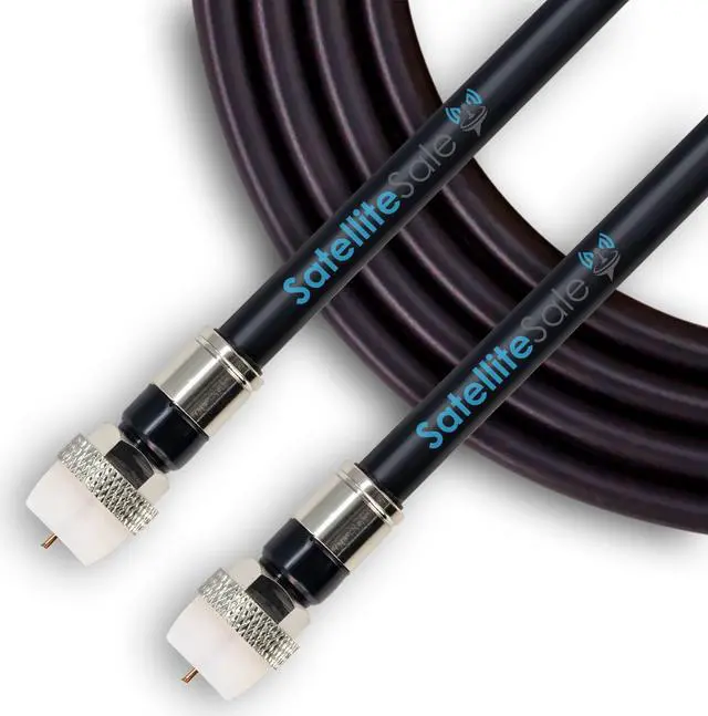 Main image of SatelliteSale Digital RG-6/U 75 Ohm Coaxial Cable with F-Type Waterproof Connectors Indoor/Outdoor Universal Wire Black Cord 200 feet
