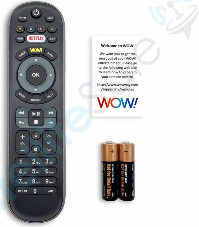 Alt view image 3 of 7 - WOW TV Netflix Remote Control URC2135