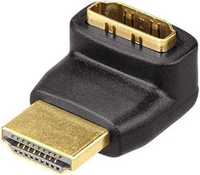 Alt view image 2 of 7 - SatelliteSale Digital HDMI Male to Female Right Angle 4K HDR PVC Black Adapter 270 degree