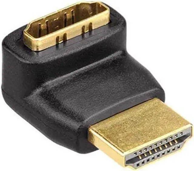 Alt view image 3 of 7 - SatelliteSale Digital HDMI Male to Female Right Angle 4K HDR PVC Black Adapter 270 degree
