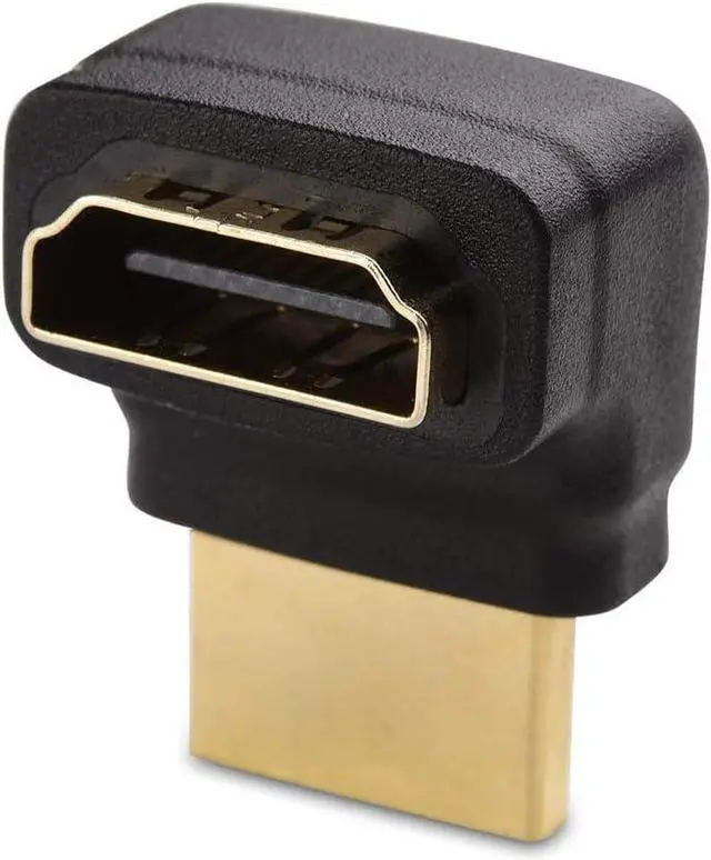 Alt view image 4 of 7 - SatelliteSale Digital HDMI Male to Female Right Angle 4K HDR PVC Black Adapter 270 degree
