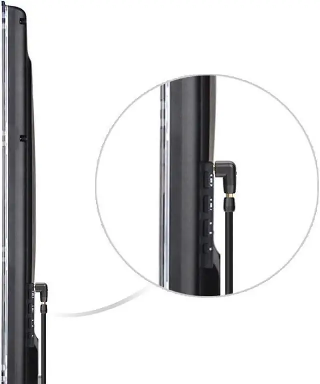 Alt view image 7 of 7 - SatelliteSale Digital HDMI Male to Female Right Angle 4K HDR PVC Black Adapter 270 degree