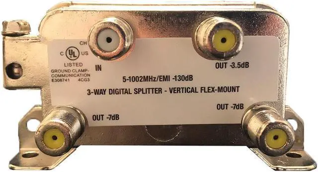 Alt view image 2 of 5 - Extreme Broadband BDS103VF 3-Way Digital Vertical Splitter -RG6 Coaxial Splitter