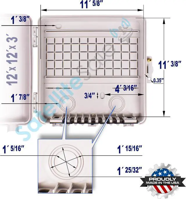 Alt view image 5 of 5 - SatelliteSale Weatherproof Junction Box Heavy Duty Enclosure 12x12x3 Inches UV-Rated Thermoplastic Alloy Made In USA