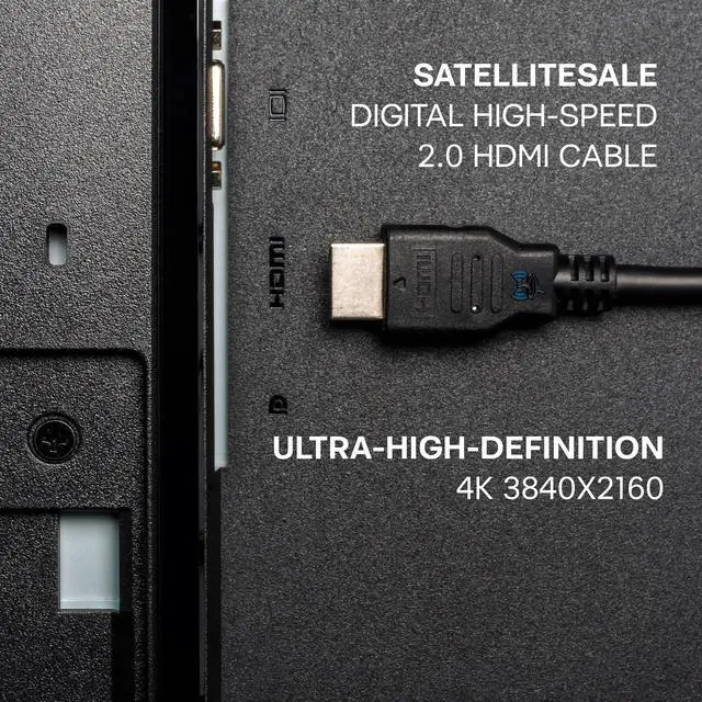 Alt view image 6 of 8 - SatelliteSale Digital High-Speed 2.0 HDMI Cable 4K/60Hz 18Gbps PVC 2160p Black Cord Universal Wire 30 feet