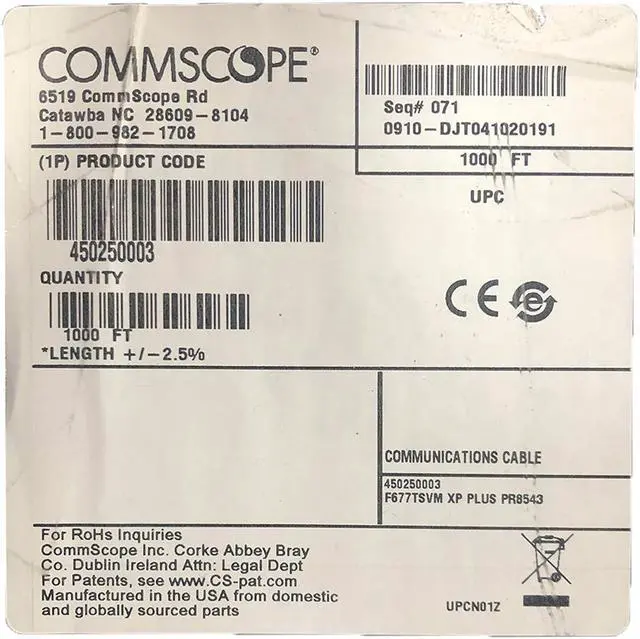 Alt view image 7 of 12 - 1000' FT Reel Commscope F677TSVM XP Plus Black Coaxial Communications Cable
