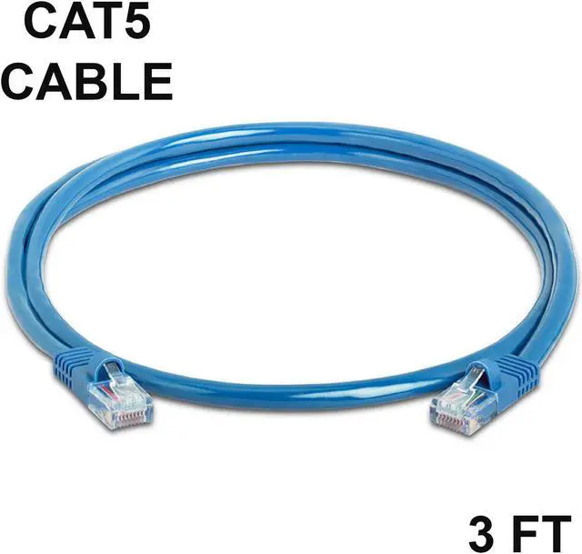 Main image of 3 FT CAT5 Cable Ethernet Lan CAT5e RJ45 Network Patch Cord Internet Router BLUE