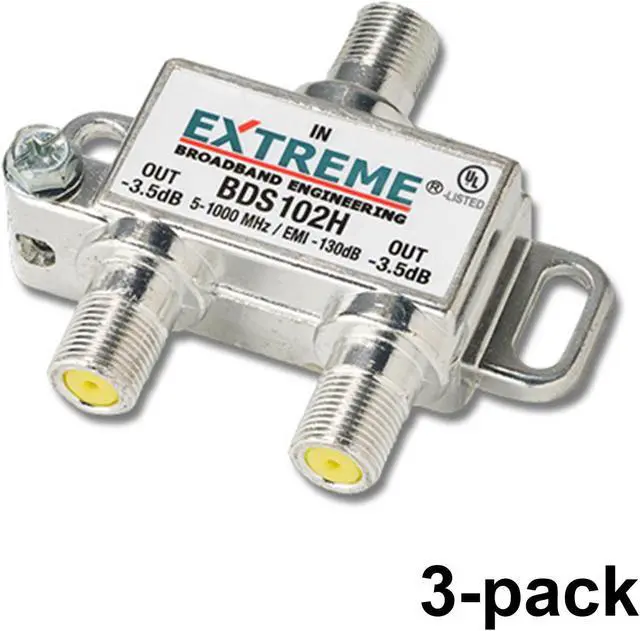 Main image of 3(THREE) EXTREME BDS102H 2-WAY DIGITAL 1GHz HIGH PERFORMANCE COAX CABLE SPLITTER