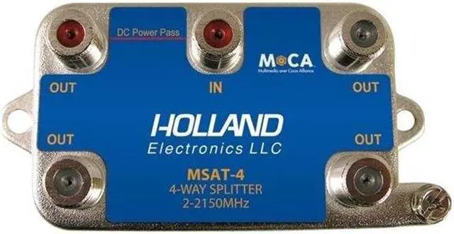 Alt view image 2 of 3 - Splitter, 4-Way, MoCA enabling, 2-2150Mhz, Direct TV Approved