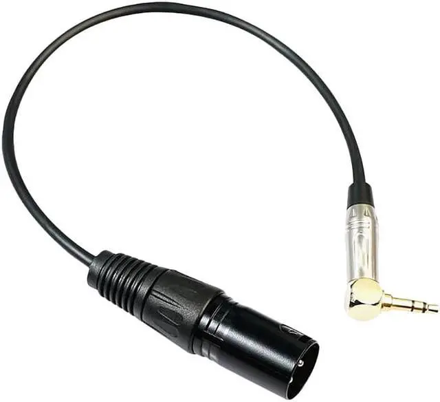 Main image of 0.3M Audio Cables 90 Degree 3.5Mm Stereo Trs Male To Xlr 3Pin Male Audio Cable Microphone Extension Cable Wire Cord (1pcs)