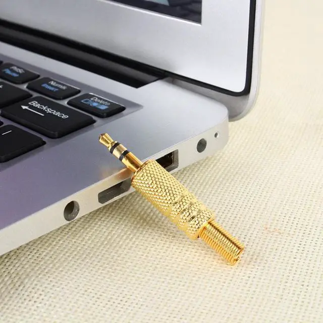 Alt view image 5 of 6 - ESCAM 10Pcs/lot 3.5mm 1/8" Stereo Male Audio TRS Gold Plated Jack Plug Adapter Connector (1pcs)