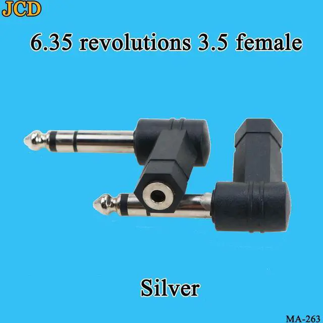 Alt view image 6 of 6 - JCD 90 Degrees 3.5 to 6.35/6.5mm Mono Jack Stereo Speaker Audio Adapter Plug 3.5mm TRS Connector Converter AUX Headphone Cable (1pcs)