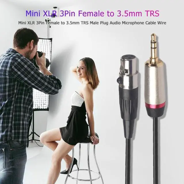 Alt view image 5 of 6 - Mini XLR 3Pin Female to 3.5mm TRS Male Plug Audio Microphone Cable Wire For SLR camera (1pcs)