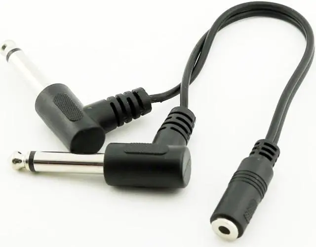 Alt view image 5 of 6 - FFYY 3.5mm Mini 1/8 inch TRS Stereo Female Jack to Dual 1/4 6.35mm Male Plug Mono TS Right Angle Audio Adapter Y Splitter Cabl (1pcs)