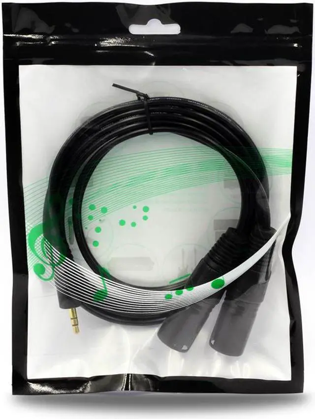 Alt view image 6 of 6 - GREATLINK 3.5mm TRS Stereo Male to Dual XLR Male Splitter Patch Cable Unbalanced Mini Jack 1/8 to Double XLR Breakout Cable 5FT (1pcs)
