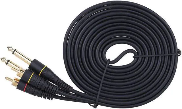 Alt view image 5 of 6 - High quality 5ft Dual RCA Male Jack to Dual 6.35mm 1/4" TRS Male Plug Stereo Audio Cable Cord Wire for Mixer AV Amplifier (1pcs)