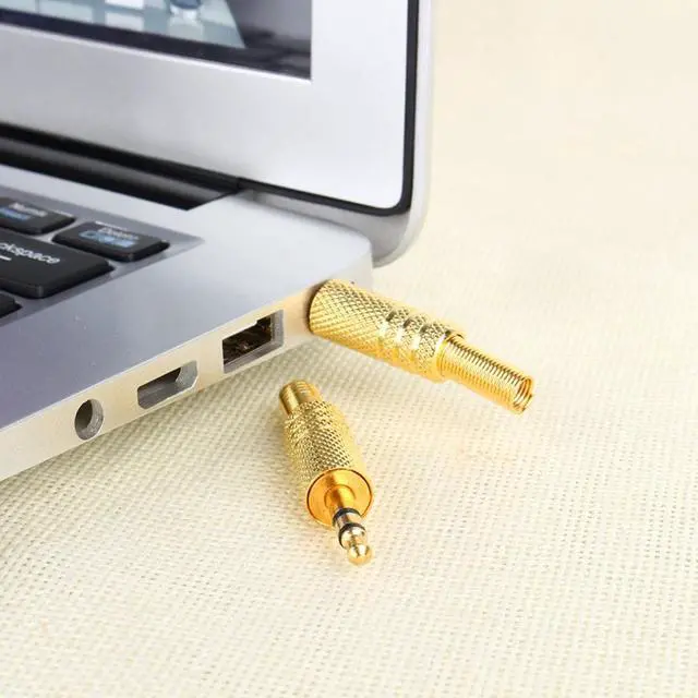 Alt view image 4 of 6 - ESCAM 10Pcs/lot 3.5mm 1/8" Stereo Male Audio TRS Gold Plated Jack Plug Adapter Connector (1pcs)