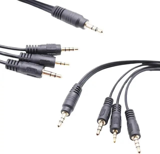 Alt view image 2 of 6 - 3.5mm 1/8" TRS Male to 3.5mm 3pole & TRRS 4pole Male & 2.5mm TRS 3 pole Male 3 Way Stereo Audio AUX Headphone Splitter Y Cable (1pcs)