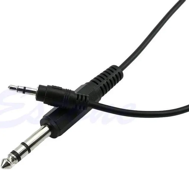 Alt view image 4 of 4 - 5Ft 1.5m 1/4" 6.35mm TRS Stereo Male To 1/8" 3.5mm Male Plug Mic Aux Cable Cord (1pcs)