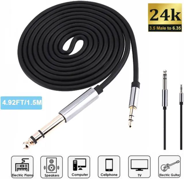 Main image of 3.5mm Male to 6.35mm TRS Stereo Audio AUX Cable For Amplifier Mixer Cord Adapter practical Fast and safe #20 (1pcs)