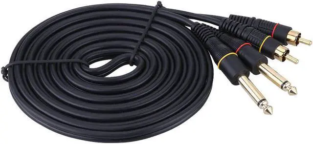 Alt view image 4 of 6 - High quality 5ft Dual RCA Male Jack to Dual 6.35mm 1/4" TRS Male Plug Stereo Audio Cable Cord Wire for Mixer AV Amplifier (1pcs)