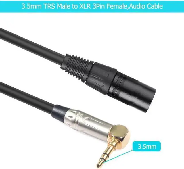 Alt view image 2 of 6 - 0.3m 3.5mm Stereo TRS Male to XLR 3Pin Female Audio Cable Microphone Extension Cable Wire Cord (1pcs)