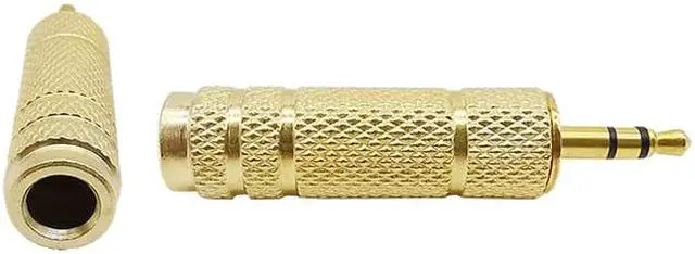 Alt view image 2 of 3 - 3.5mm Male Plug to 6.35mm Female Jack Stereo Audio Adaptor Gold Plate Socket Converter for Audio Earphone Headphones (1pcs)
