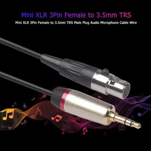 Alt view image 4 of 6 - Cable Adapter Full Copper Core with Aluminum Foil Shield Mini XLR Female to 3.5mm TRS Stereo Male Jack Lead Audio Video Hot Sale (1pcs)