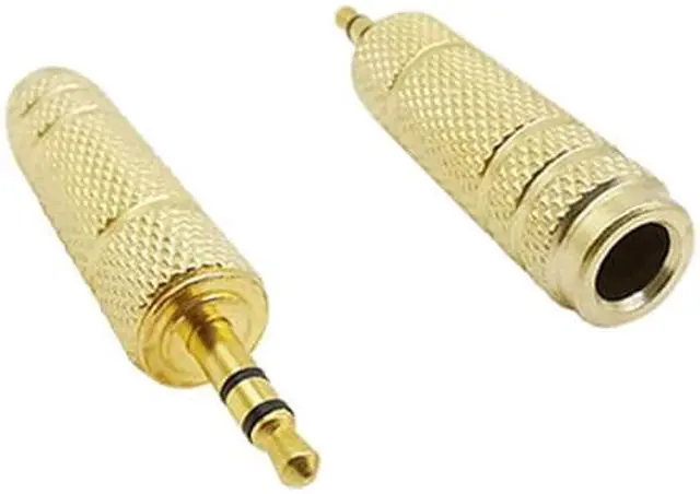 Alt view image 3 of 3 - 3.5mm Male Plug to 6.35mm Female Jack Stereo Audio Adaptor Gold Plate Socket Converter for Audio Earphone Headphones (1pcs)