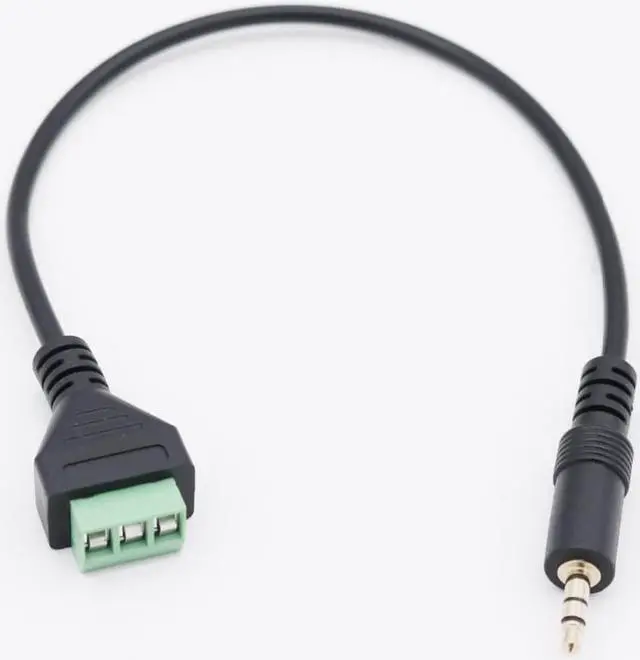 Main image of 3.5mm 1/8" Stereo TRS Male Plug 3 Pole To 3 Pin AV Screw Video Shield Balun Terminal Connector Solderless Block Adapter Cable (1pcs)