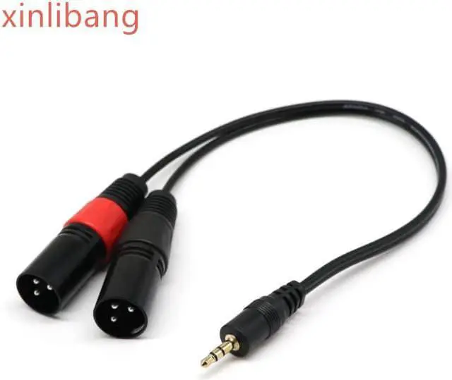 Main image of 3.5 mm mini jack Stereo TRS to Dual XLR 3 pin Male Plug unbalanced Interconnect Cable,Y splitter patch cable cord (1pcs)