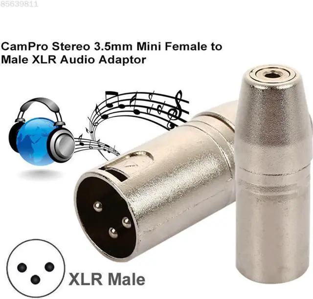 Alt view image 6 of 6 - XLR 3 Pin Male Plug Converter to 3.5mm 1/8" TRS Mini Jack Female Stereo Microphone Adapter Audio Connector (1pcs)