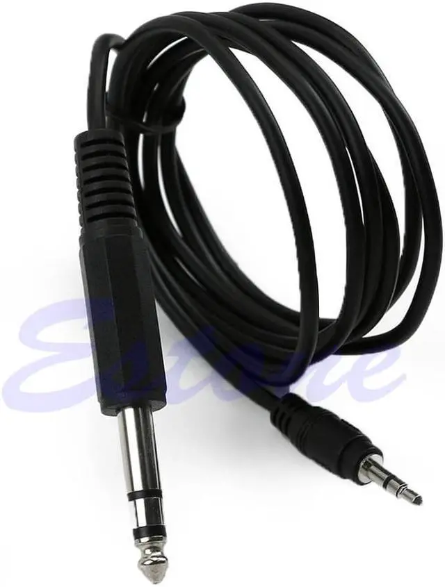 Alt view image 2 of 4 - 5Ft 1.5m 1/4" 6.35mm TRS Stereo Male To 1/8" 3.5mm Male Plug Mic Aux Cable Cord (1pcs)